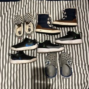 Lot of Toddler Boys Shoes and Boots Nike Jordans Crocs Vans Old Navy size 9